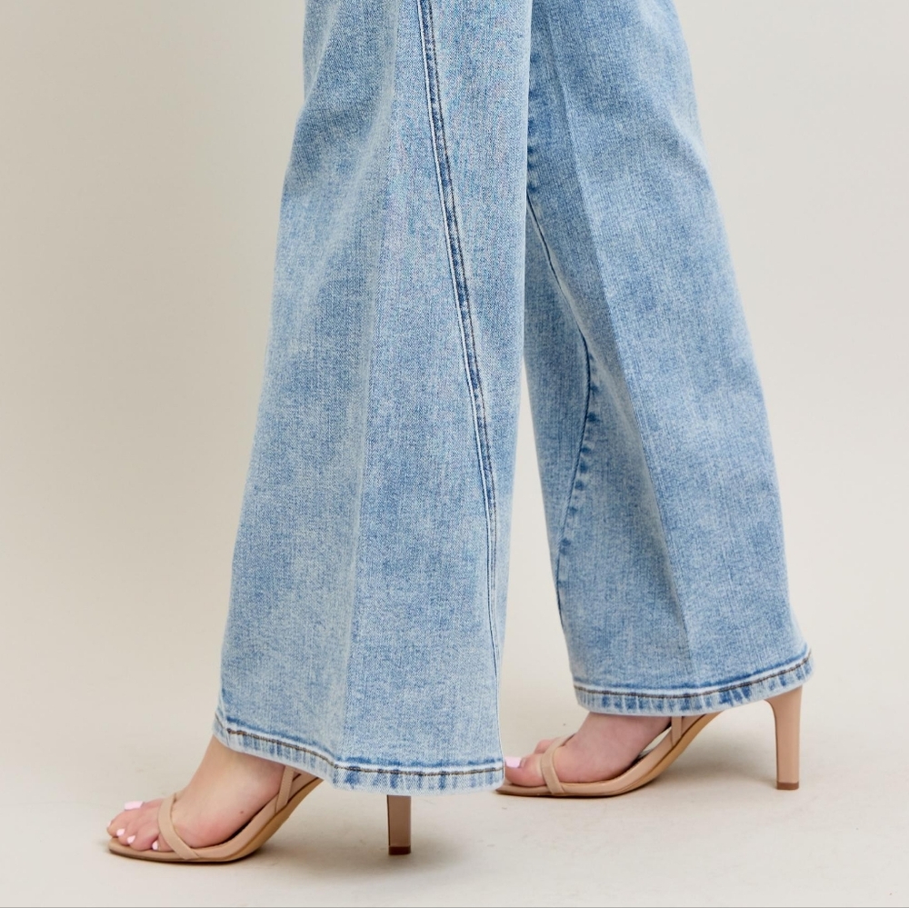 Judy Blue High-Rise Boyfriend Jeans Ultra Wide Leg Panel Relaxed 90s Denim Pants - Picture 12 of 16